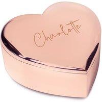 Personalised Memento Company Women's Personalised Engraved Rose Gold Heart Trinket Box