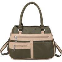 Fontanella Fashion Women's Bravura PU Leather 2 Compartments Multi Pocket Practical Hobo Bag in Olive