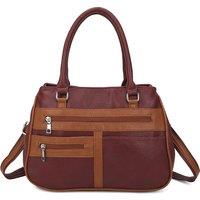 Fontanella Fashion Women's Bravura PU Leather 2 Compartments Multi Pocket Practical Hobo Bag in Burgundy