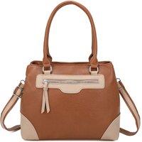 Fontanella Fashion Women's Olivette PU Leather 2 Compartments Multi Pocket Practical Hobo Bag in Brown
