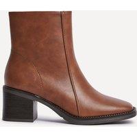Linzi Women's Wander Brown Faux Leather Heeled Ankle Boot | Size: 4-Standard Fit