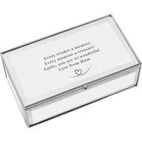 Personalised Memento Company Women's Personalised Heart Mirrored Jewellery Box in Metallic Silver