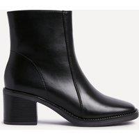 Linzi Women's Wander Black Faux Leather Heeled Ankle Boot | Size: 7-Standard Fit