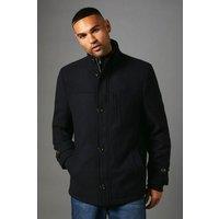 Maine Men's Navy Funnel Neck Wool Blend Jacket | Size: 2XL