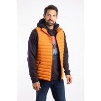 Weird Fish Men's Langtree Lightweight Showerproof Padded Gilet in Pale Orange | Size: Medium