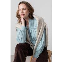 Lily & Me Women's Wayfaring Check Cotton Long Sleeve Blouse in Green | Size: 16