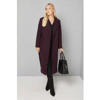 Wallis Women's Petite Longline Belted Coat With Splits in Berry | Size: 18