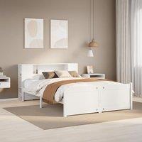 Berkfield Home Bookcase Bed without Mattress White 120x200cm Solid Wood Pine | Size: Small Double