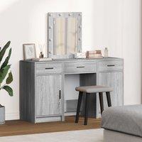 Berkfield Home 3 Piece Dressing Table Set with LED Grey Sonoma Engineered Wood