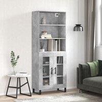 Berkfield Home Highboard Concrete Grey 69.5x34x180 cm Engineered Wood