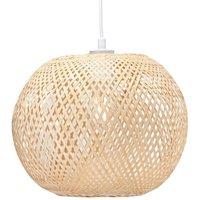 Happy Homewares Modern Spherical Cage Design Bamboo Strapping Pendant Lamp Shade in Brown