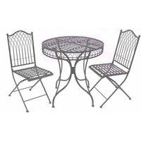 Ascalon Design Ltd Hampton Bistro Set - 3pc - L75 x W75 x H73 cm - Umber Grey