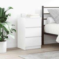 Berkfield Home Bedside Cabinet with 3 Drawers White 39x35x65 cm | Size: 39 x 35 x 65 cm