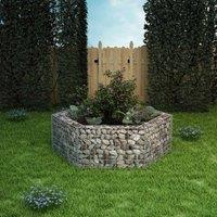 Berkfield Home Hexagonal Gabion Raised Bed 160x140x50 cm in Silver | Size: 160 x 140 x 50 cm