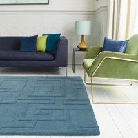 The Rug Shop UK Teal Handmade Modern Easy to clean Abstract Area Rug | Size: 160 cm x 230 cm