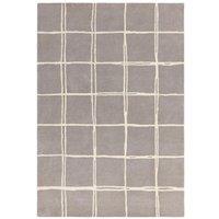 The Rug Shop UK Grey Handmade Modern Easy to clean Chequered Area Rug | Size: 200 cm x 290 cm