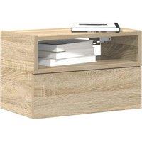 Berkfield Home Wall-mounted Bedside Cabinet Sonoma Oak 45x26x28.5 cm in Brown