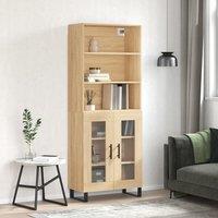 Berkfield Home Highboard Sonoma Oak 69.5x34x180 cm Engineered Wood in Brown
