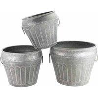 Ascalon Design Ltd Urn Planter - Set of 3 - L43 x W43 x H37.5 cm - Antique Galvanized in Grey