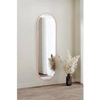 Living and Home 40cm W x 150cm H Rose Gold Modern Oval Metal Wall Mounted Full Length Mirror | Size: 40 cm W x 150 cm H