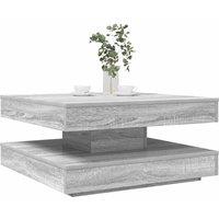Berkfield Home Coffee Table 360-Degree Rotatable Grey Sonoma 70x70x34.5 cm