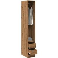 Berkfield Home Wardrobe Artisian Oak 30x50x200 cm Engineered Wood in Brown | Size: 30 x 50 x 200 cm