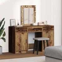 Berkfield Home 3-Piece Dressing Table Set with LED - Old Wood Engineered Wood in Brown