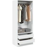 Berkfield Home Wardrobe White 80x50x200 cm Engineered Wood | Size: 80 x 50 x 200 cm