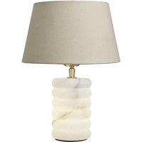 Industville Alabaster Stone Dual Lit Table Lamp in Natural | Size: Small