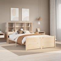 Berkfield Home Bookcase Bed without Mattress 140x190cm Solid Wood Pine in Brown | Size: 140x190 cm