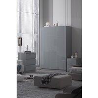 FWStyle Stora 3 Door Triple Wardrobe Large High Gloss Grey