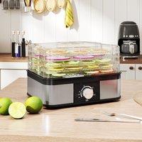 HOMCOM 5-Tier Food Dehydrator for Drying Fruit, Meat, Vegetable, 245W in Black
