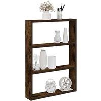 Berkfield Home Wall Shelf Smoked Oak 43x9x60 cm Engineered Wood in Brown | Size: 43 x 9 x 60 cm