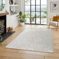 Desire Rugs Perla Modern Abstract Linear Living Room Area Rug Metallic Sheen-Grey Axis in Grey | Size: 200 cm x 290 cm