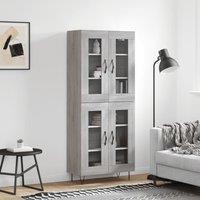 Berkfield Home Highboard Grey Sonoma 69.5x34x180 cm Engineered Wood