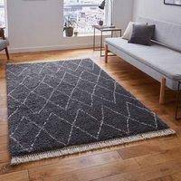 The Rug Shop UK Grey Kilim Modern Easy to clean Machine Made Chequered Area Rug | Size: 200 cm x 290 cm