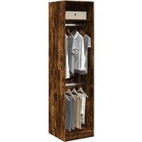 Berkfield Home Wardrobe Smoked Oak 50x50x200 cm Engineered Wood in Brown | Size: 50 x 50 x 200 cm