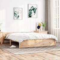 Berkfield Home Bed Frame Solid Wood 140x190 cm in Brown