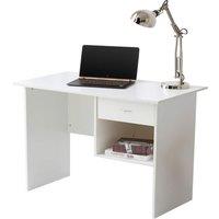RayGar Wexford Desk with Drawer & Open Storage Space in White | Size: 1 Pack
