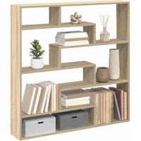 Berkfield Home Wall Cube Shelf 7 Compartments Sonoma Oak Engineered Wood in Brown