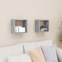 Berkfield Home Wall Cube Shelves 2 pcs Concrete Grey 26x15x26 cm | Size: 26 x 15 x 26 cm