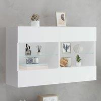 Berkfield Home TV Wall Cabinet with LED Lights White 98.5x30x60.5 cm