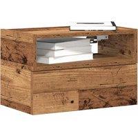 Berkfield Home Wall-mounted Bedside Cabinet Old Wood 45x26x28.5 cm in Brown