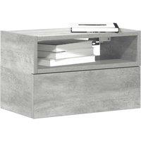 Berkfield Home Wall-mounted Bedside Cabinet Concrete Grey 45x26x28.5 cm