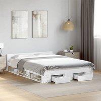 Berkfield Home Bed Frame with Drawers without Mattress White 140x190 cm