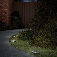 Berkfield Home Solar Ground Lights with Ground Spikes Outdoor 4 pcs Warm White in Black