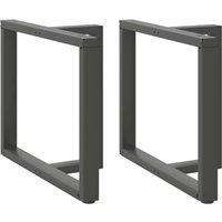 Berkfield Home Dining Table Legs T-Shaped 2 pcs Anthracite 90x35x(72-73) cm Steel in Black