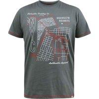 D555 Men's Cobbler Nyc Printed Birdseye Kingsize T-Shirt in Khaki | Size: 5XL