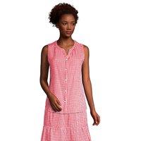 Lands' End Women's Crinkle Knit Cotton Sleeveless Blouse in Red | Size: 10-12