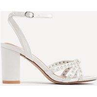 Linzi Women's Enchanted Bridal Ivory Pearl Heeled Sandals in White | Size: 5-Standard Fit